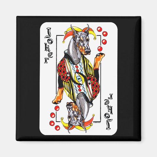 Doberman Black Joker Magnet (Vorne)