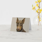 Doberman Blank Note Card Karte (Gelbe Blume)