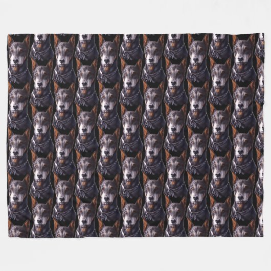 Doberman Blanket Custom Doberman Dog Art Blanket Fleecedecke (Vorderseite (Horizontal))