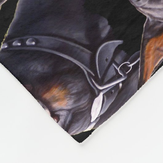 Doberman Blanket Custom Doberman Dog Art Blanket Fleecedecke (Ecke)