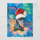 Doberman Breed Dog Christmas Feiertagspostkarte (Vorderseite)