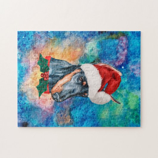Doberman Breed Dog Christmas Puzzle (Horizontal)