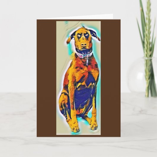 Doberman Brown leere Grußkarte Karte (Vorderseite)