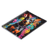 Doberman bunter Spalsh Notizblock (Linke Seite)