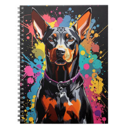 Doberman bunter Spalsh Notizblock