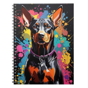Doberman bunter Spalsh Notizblock