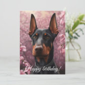 Doberman Charme. Feiertagskarte (Stehend Vorderseite)
