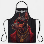 Doberman Charme Schürze (Vorderseite)