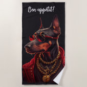 Doberman Charme Strandtuch (Vorderseite)