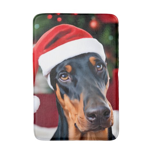 Doberman Christmas Badematte (Vorderseite Vertikal)
