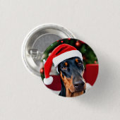 Doberman Christmas Button (Vorne & Hinten)