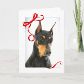 Doberman Christmas Card Feiertagskarte (Vorderseite)