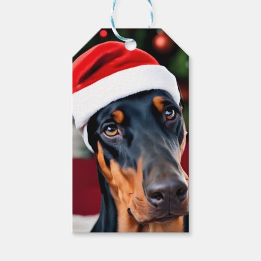 Doberman Christmas Geschenkanhänger (Vorderseite)