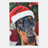 Doberman Christmas Geschirrtuch (Vertikal)