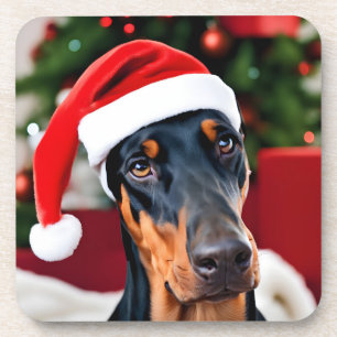 Doberman Christmas Getränkeuntersetzer