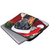 Doberman Christmas Laptopschutzhülle (Vorne Knopf)