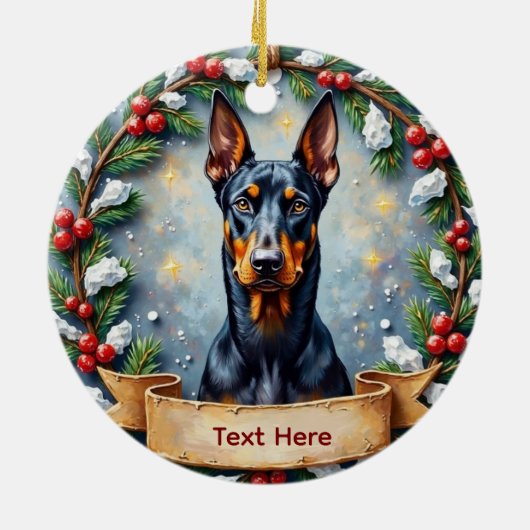 Doberman Christmas Ornament (Hinten)