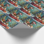 Doberman Christmas Santa Bag Adventure Geschenkpapier (Ecke)