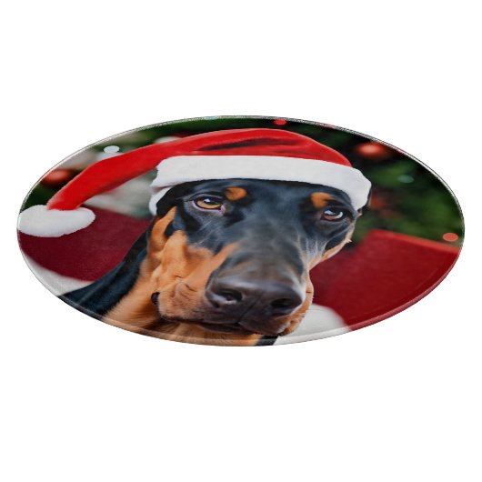 Doberman Christmas Schneidebrett (Ecke)