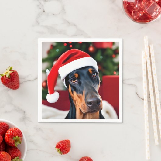 Doberman Christmas Serviette (Beispiel)