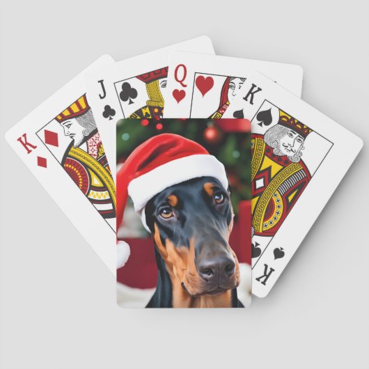 Doberman Christmas Spielkarten (Rückseite)