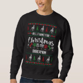 Doberman Christmas Sweater Ugly Doberman Sweater D Sweatshirt (Vorderseite)