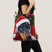 Doberman Christmas Tasche (Von Nahem)