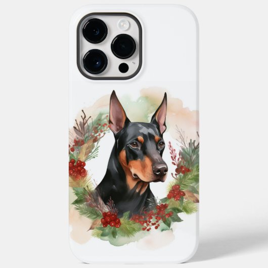 Doberman Christmas Wreath Festivals Case-Mate iPhone Hülle (Rückseite)