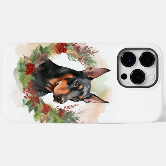 Doberman Christmas Wreath Festivals Case-Mate iPhone Hülle (Rückseite (Horizontal))