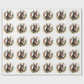 Doberman Christmas Wreath Festivals Geschenkpapier (Flach)