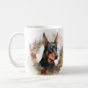 Doberman Christmas Wreath Festivals Kaffeetasse