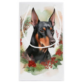 Doberman Christmas Wreath Festivals Kleine Geschenktüte (Rückseite)