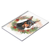 Doberman Christmas Wreath Festivals Notizblock (Linke Seite)