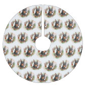Doberman Christmas Wreath Festivals Polyester Weihnachtsbaumdecke (Vorderseite)