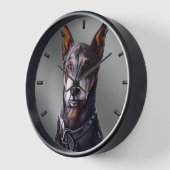 Doberman Clock Doberman Pinscher Dog Wall Clock Uhr (Winkel)