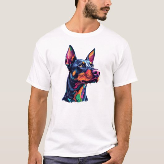Doberman Colorful T-Shirt (Vorderseite)