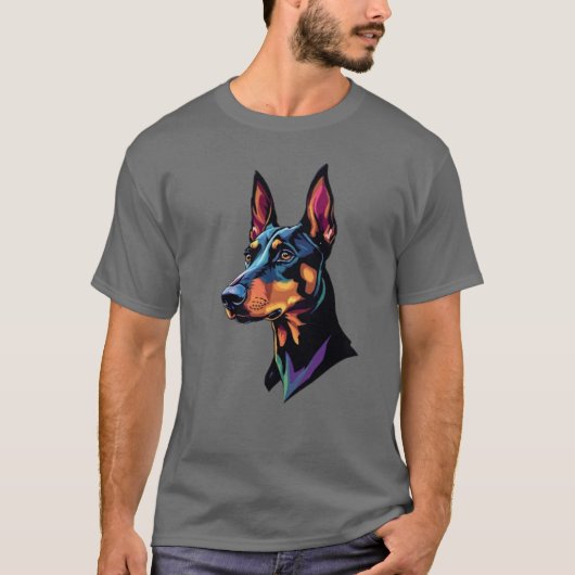 Doberman Colorful T-Shirt (Vorderseite)