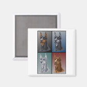 Doberman Colors Magnet (Vorderseite/Rückseite)