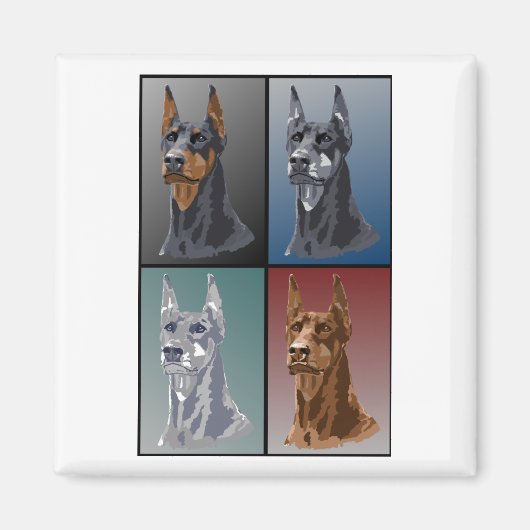 Doberman Colors Magnet (Vorne)
