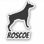 Doberman Custom Dog Names Aufkleber (Vorderseite)