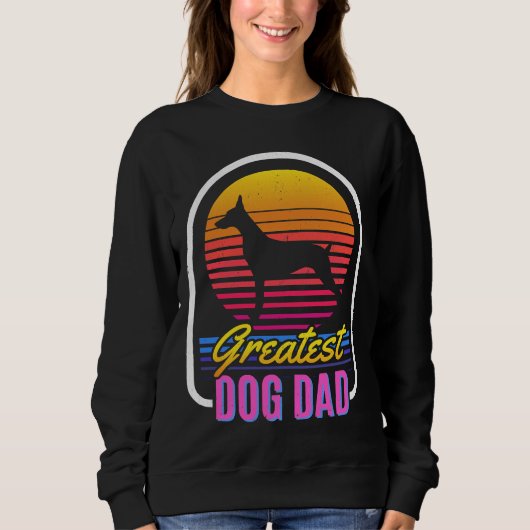 Doberman Dad Vintage Retro Distressed Design 918 Sweatshirt (Vorderseite)