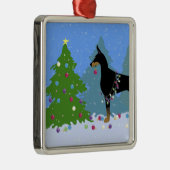 Doberman Dekorationsbaum im Wald Ornament Aus Metall (Rechts)