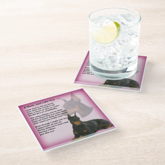 Doberman Design Mum Poem Untersetzer (Schrägansicht)