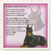 Doberman Design Mum Poem Untersetzer (Vorderseite)