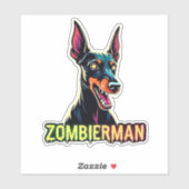 Doberman Dobermann Doby Dobermann Zombie Dog Hallo Aufkleber (Blatt)