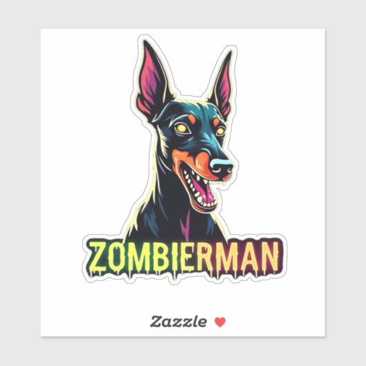 Doberman Dobermann Doby Dobermann Zombie Dog Hallo Aufkleber (Blatt)