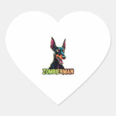 Doberman Dobermann Doby Dobermann Zombie Dog Hallo Herz-Aufkleber (Vorderseite)