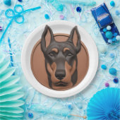 Doberman Dog 3D Inspiriert Pappteller (Party)