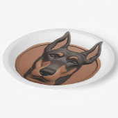 Doberman Dog 3D Inspiriert Pappteller (Schrägansicht)