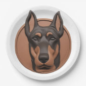 Doberman Dog 3D Inspiriert Pappteller (Vorderseite)